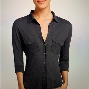 James Perse cotton blouse size 2 = Med black